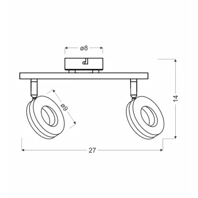 LED nástěnné / stropní světlo THEMA - 2x5W, 3000K (teplá bílá), chromované