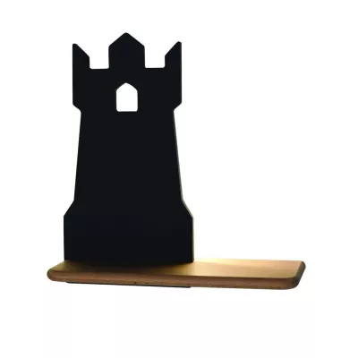 Dětská nástěnná LED lampička s poličkou TOWER - 4W, 4000K (denní bílá), černá