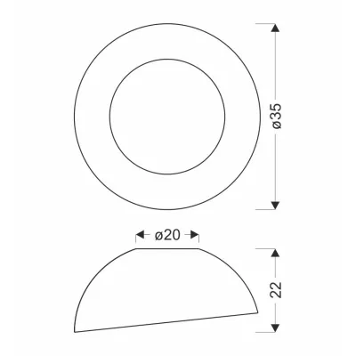 LED stropní osvětlení TRENTO - 18W, 4000K (denní bílá), 35cm, kulaté, hnědé / bílé