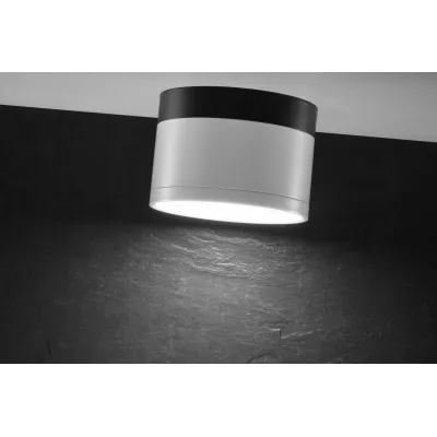 LED stropní osvětlení TUBA - 9W, 4000K (neutrální bílá), 6,4x8,8cm, kulaté, bílé / černé