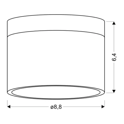 LED stropní osvětlení TUBA - 9W, 4000K (neutrální bílá), 6,4x8,8cm, kulaté, bílé / černé