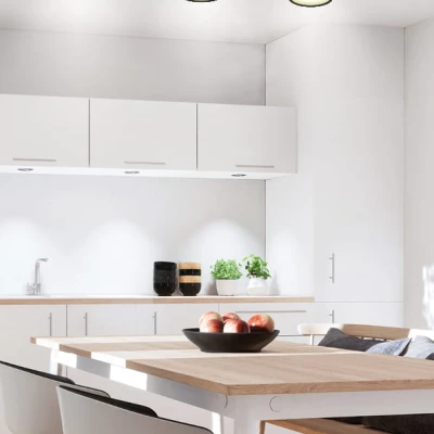 LED stropní osvětlení TUBA - 9W, 4000K (neutrální bílá), 6,4x8,8cm, kulaté, černé / bílé