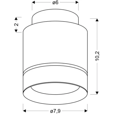 LED stropní moderní osvětlení TUBA - 12W, 4000K (neutrální bílá), 10,5x7,9cm, kulaté, bílé
