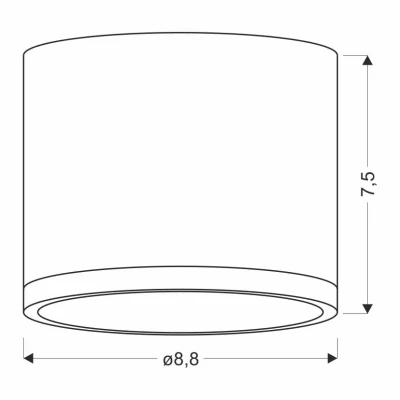 LED stropní světlo TUBA - 9W, 4000K (neutrální bílá), 7,5x8,8cm, kulaté, imitace dřeva / šedé