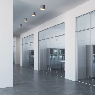 LED stropní světlo TUBA - 9W, 4000K (neutrální bílá), 7,5x8,8cm, kulaté, imitace dřeva / šedé