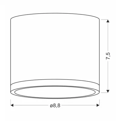 LED stropní světlo TUBA - 9W, 4000K (neutrální bílá), 7,5x8,8cm, kulaté, imitace dřeva / černé