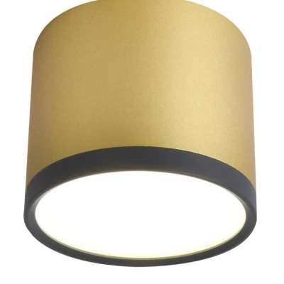 LED stropní světlo TUBA - 9W, 4000K (neutrální bílá), 7,5x8,8cm, kulaté, zlaté / černé