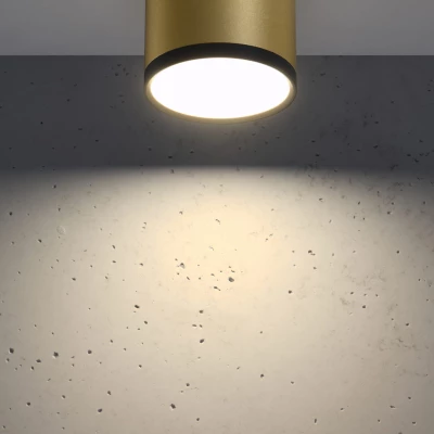 LED stropní světlo TUBA - 9W, 4000K (neutrální bílá), 7,5x8,8cm, kulaté, zlaté / černé