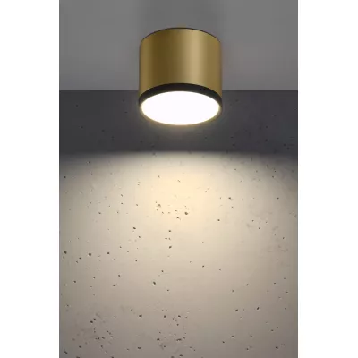 LED stropní světlo TUBA - 9W, 4000K (neutrální bílá), 7,5x8,8cm, kulaté, zlaté / černé