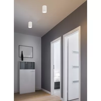 Stropní osvětlení TUBA - 1xGU10, 15W, 6,8x10cm, kulaté, bílé