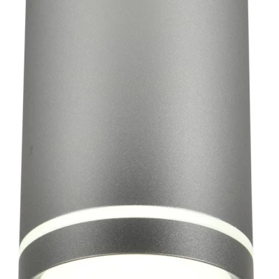 Stropní osvětlení TUBA - 1xGU10, 15W, 6,8x10cm, kulaté, matné stříbrné