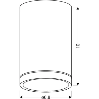 Stropní osvětlení TUBA - 1xGU10, 15W, 6,8x10cm, kulaté, matné stříbrné