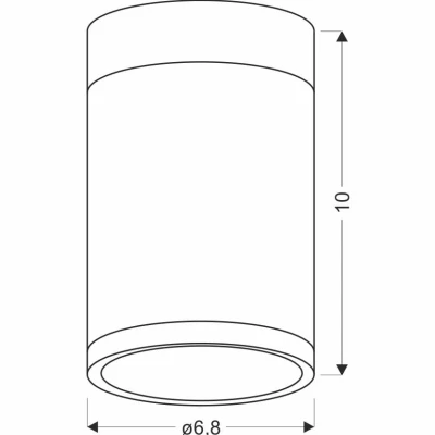 Stropní osvětlení TUBA - 1xGU10, 15W, 6,8x10cm, kulaté, imitace dřeva / šedé