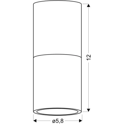 Stropní skandinávské osvětlení TUBA - 1xGU10, 50W, 5,8x12cm, kulaté, zlaté / černé