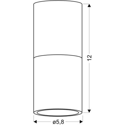 Stropní skandinávské osvětlení TUBA - 1xGU10, 50W, 5,8x12cm, kulaté, imitace dřeva / černé