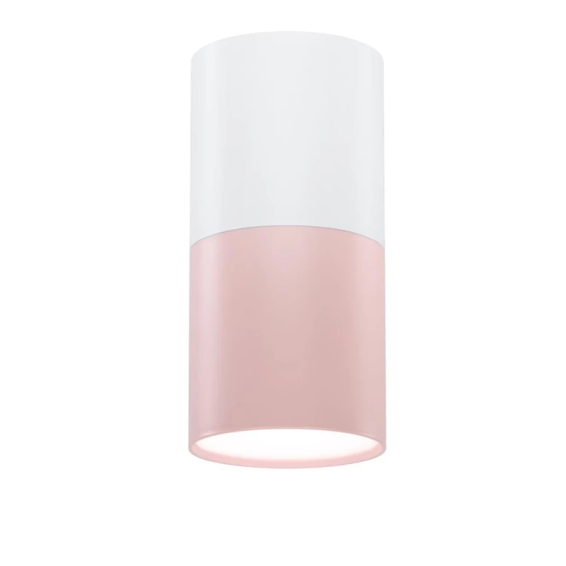 Stropní skandinávské osvětlení TUBA - 1xGU10, 50W, 5,8x12cm, kulaté, bílé / růžové
