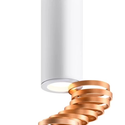 Stropní designové světlo TUBA - 1xGU10, 15W, 6x20cm, kulaté, bílé / zlaté