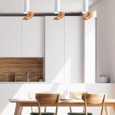 Stropní designové světlo TUBA - 1xGU10, 15W, 6x20cm, kulaté, bílé / zlaté