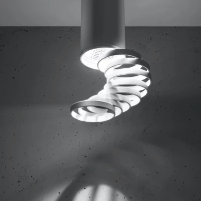 Stropní designové světlo TUBA - 1xGU10, 15W, 6x20cm, kulaté, bílé