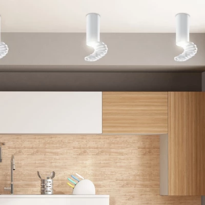 Stropní designové světlo TUBA - 1xGU10, 15W, 6x20cm, kulaté, bílé