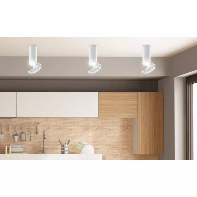 Stropní designové světlo TUBA - 1xGU10, 15W, 6x20cm, kulaté, bílé