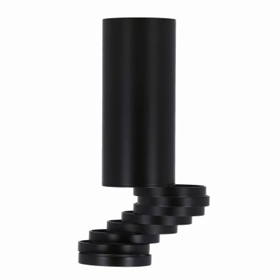 Stropní designové světlo TUBA - 1xGU10, 15W, 6x20cm, kulaté, černé