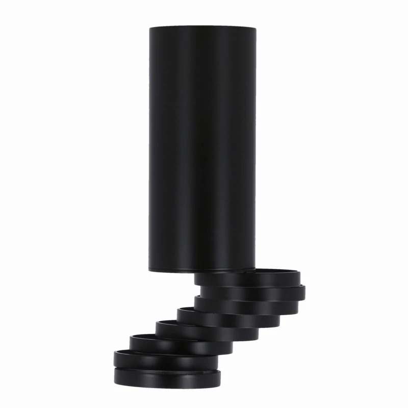 Stropní designové světlo TUBA - 1xGU10, 15W, 6x20cm, kulaté, černé