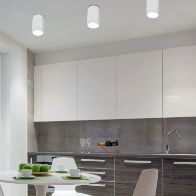 Moderní stropní svítidlo TUBA - 1xGU10, 25W, 6,3x12cm, kulaté, bílé