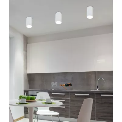 Moderní stropní svítidlo TUBA - 1xGU10, 25W, 6,3x12cm, kulaté, bílé