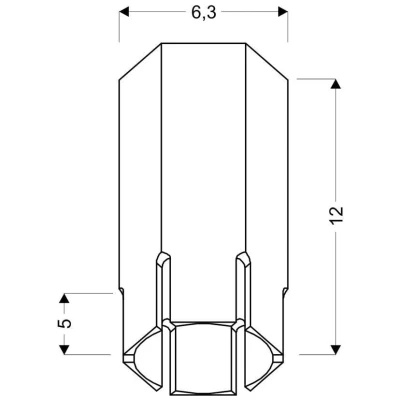 Stropní moderní svítidlo TUBA - 1xGU10, 25W, 6,3x12cm, kulaté, černé