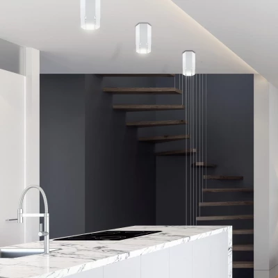 Stropní moderní svítidlo TUBA - 1xGU10, 25W, 6,3x12cm, kulaté, bílé