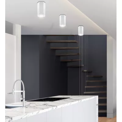 Stropní moderní svítidlo TUBA - 1xGU10, 25W, 6,3x12cm, kulaté, bílé