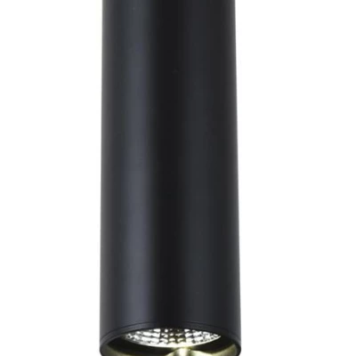 Stropní designové osvětlení TUBA - 1xGU10, 50W, 6x30cm, kulaté, černé