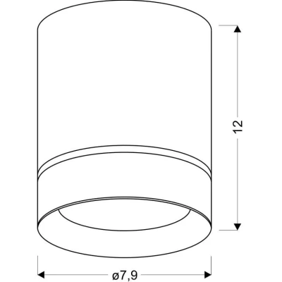 Stropní moderní osvětlení TUBA - 1xGU10, 15W, 7,9x10,2cm, bílé