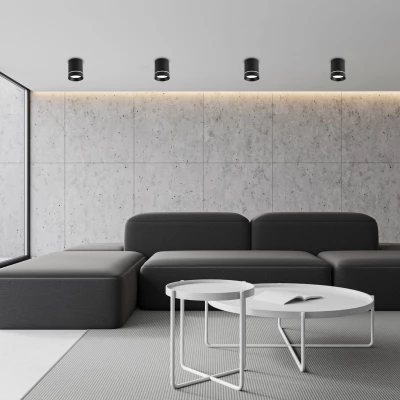 Stropní moderní osvětlení TUBA - 1xGU10, 15W, 7,9x10,2cm, černé