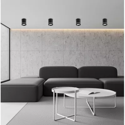 Stropní moderní osvětlení TUBA - 1xGU10, 15W, 7,9x10,2cm, černé