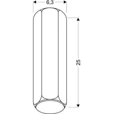 Stropní moderní osvětlení TUBA - 1xGU10, 25W, 6,3x25cm, kulaté, bílé
