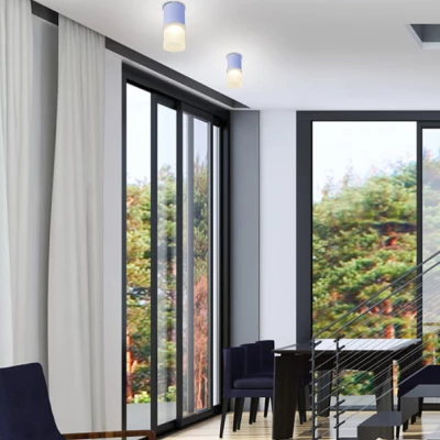 Stropní moderní osvětlení TUBA - 1xGU10, 50W, 6,4x13cm, kulaté, šedé