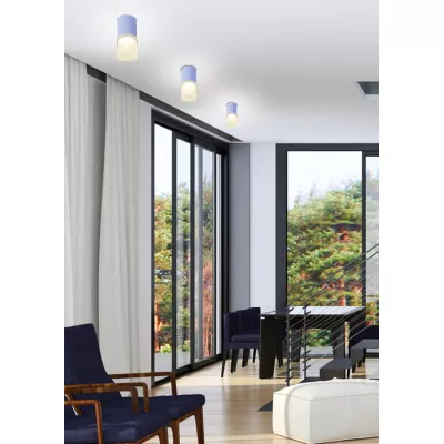 Stropní moderní osvětlení TUBA - 1xGU10, 50W, 6,4x13cm, kulaté, šedé