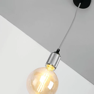 Lankový závěs UFINA - 1xE27, 60W, černý / chromovaný