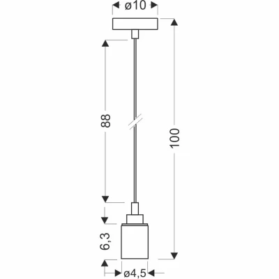 Lankový závěs UFINA - 1xE27, 60W, černý / chromovaný