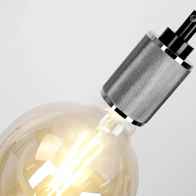 Lankový závěs UFINA - 1xE27, 60W, černý / chromovaný