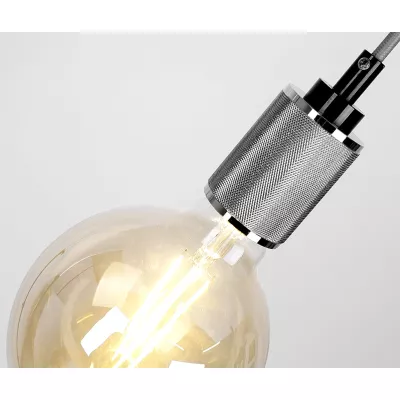 Lankový závěs UFINA - 1xE27, 60W, černý / chromovaný