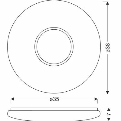 LED stropní kulaté svítidlo URAN - 24W, 4000K (denní bílá), 38cm, bílé