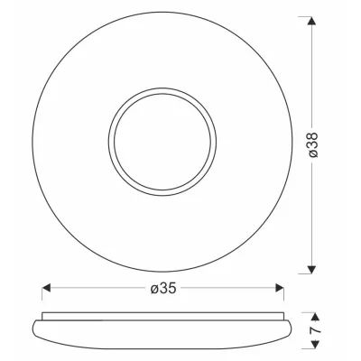 LED stropní kulaté svítidlo URAN - 24W, 4000K (denní bílá), 38cm, bílé