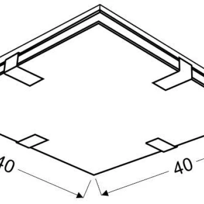 Stropní vzorované LED osvětlení VAGANTE - 18W, 3000K (teplá bílá), 40x40cm, hranaté, černé / bílé
