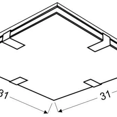 Stropní vzorované LED osvětlení VAGANTE - 9W, 3000K (teplá bílá), 31x31cm, hranaté, černé / bílé