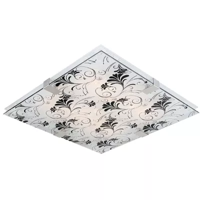 Stropní vzorované osvětlení VAGANTE - 3xE27, 50W, 40x40cm, hranaté, černé / bílé