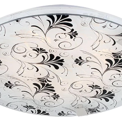 Stropní vzorované LED osvětlení VAGANTE - 18W, 3000K (teplá bílá), 40cm, kulaté, černé / bílé