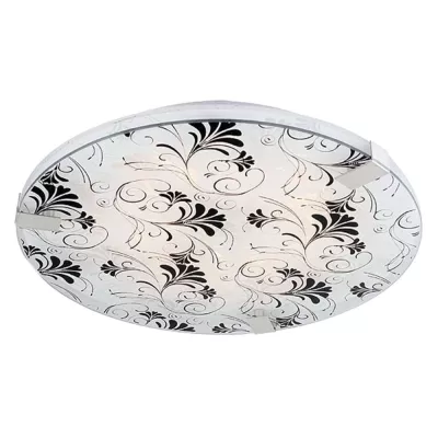 Stropní vzorované LED osvětlení VAGANTE - 18W, 3000K (teplá bílá), 40cm, kulaté, černé / bílé